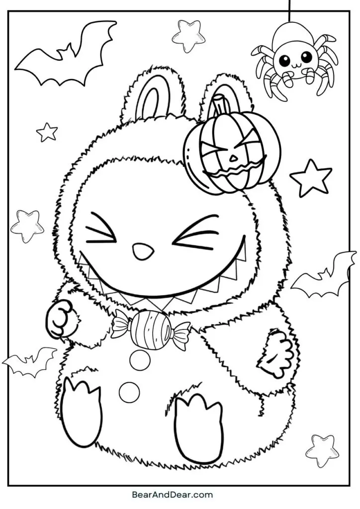 20 Free Super Cute Boba Tea Coloring Pages. 8 Labubu Halloween coloring page