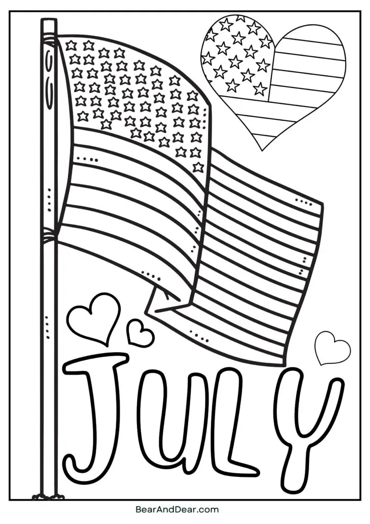 20 Free Super Cute Boba Tea Coloring Pages. 8 American flag cute July 4 coloring page