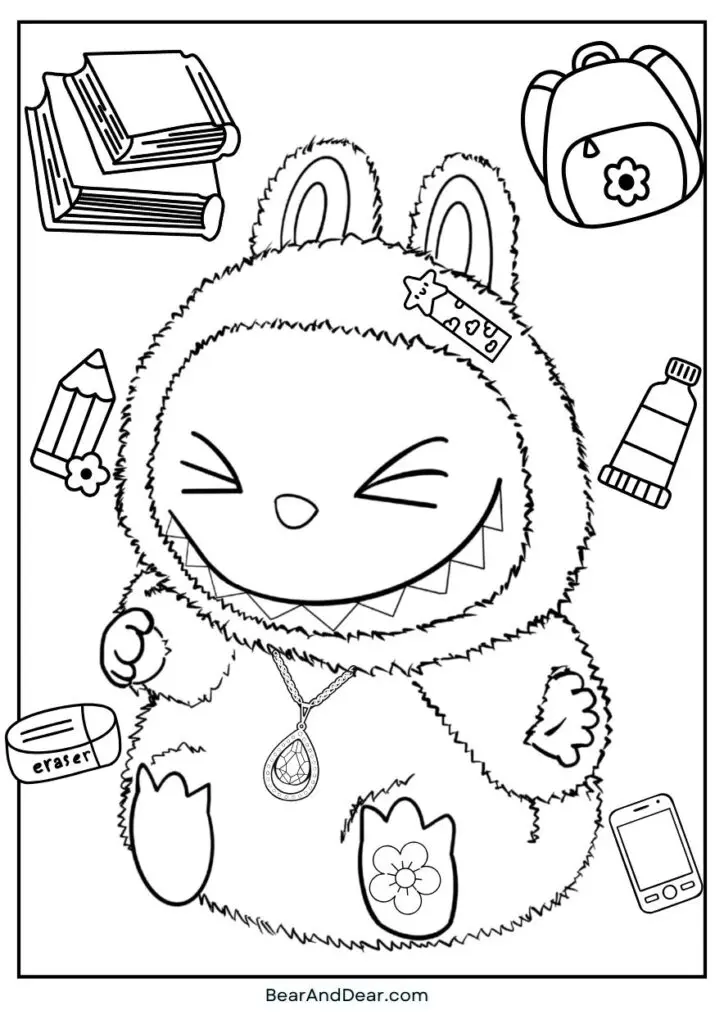 20 Free Super Cute Boba Tea Coloring Pages. 8 Labubu Back to School Coloring Page