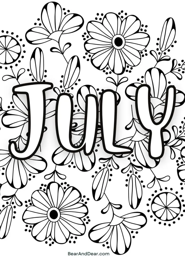 20 Free Super Cute Boba Tea Coloring Pages. 5 floral summer July coloring sheet