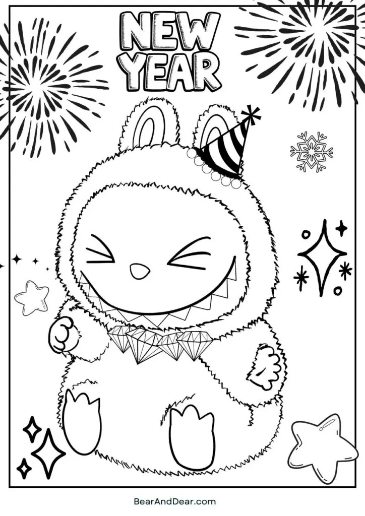 20 Free Super Cute Boba Tea Coloring Pages. 8 labubu new year Coloring Page