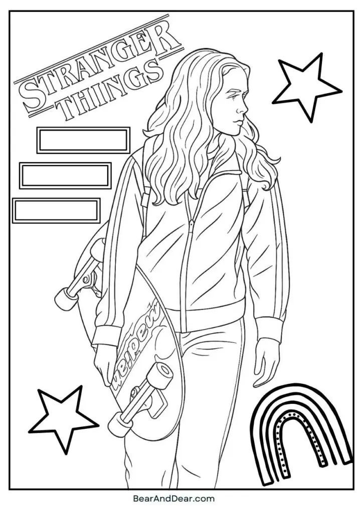 15+ Free Stranger Things Coloring Pages. 13 stranger things coloring pages Max