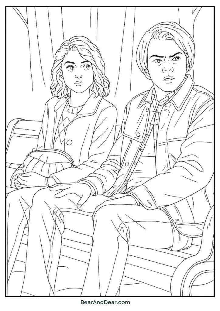 15+ Free Stranger Things Coloring Pages. 7 stranger things coloring pages-couple