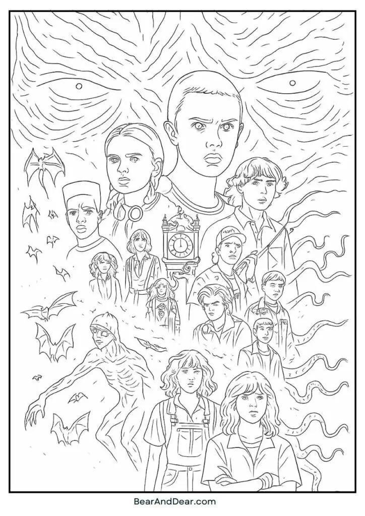 15+ Free Stranger Things Coloring Pages. 18 stranger things coloring pages group2