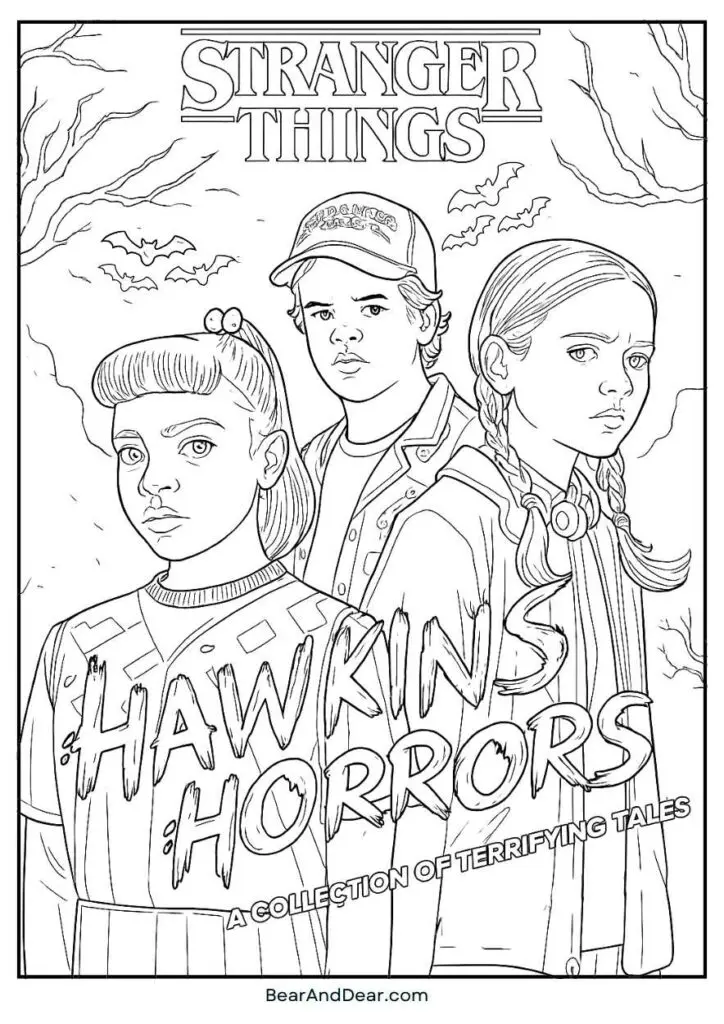 15+ Free Stranger Things Coloring Pages. 4 stranger things coloring pages1 -bearanddear
