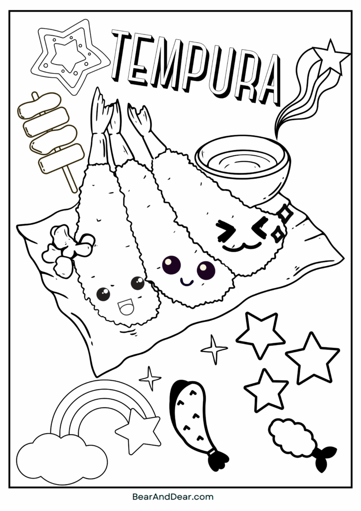 20 Free Super Cute Boba Tea Coloring Pages. 19 tempura coloring page