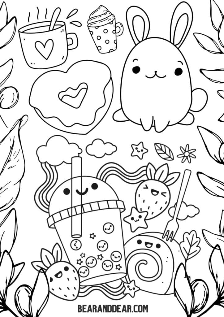 11. Kawaii Fresh Lemonade Coloring Page