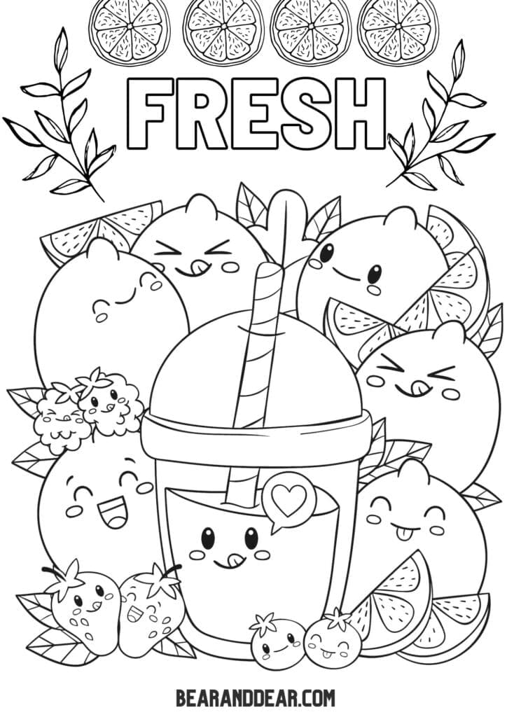 10 Free Creative Kawaii Food Coloring Pages Will Make You Smile