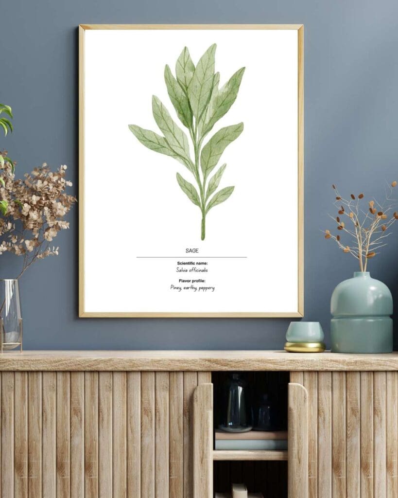 2. Sage Herbs Kitchen Wall Art