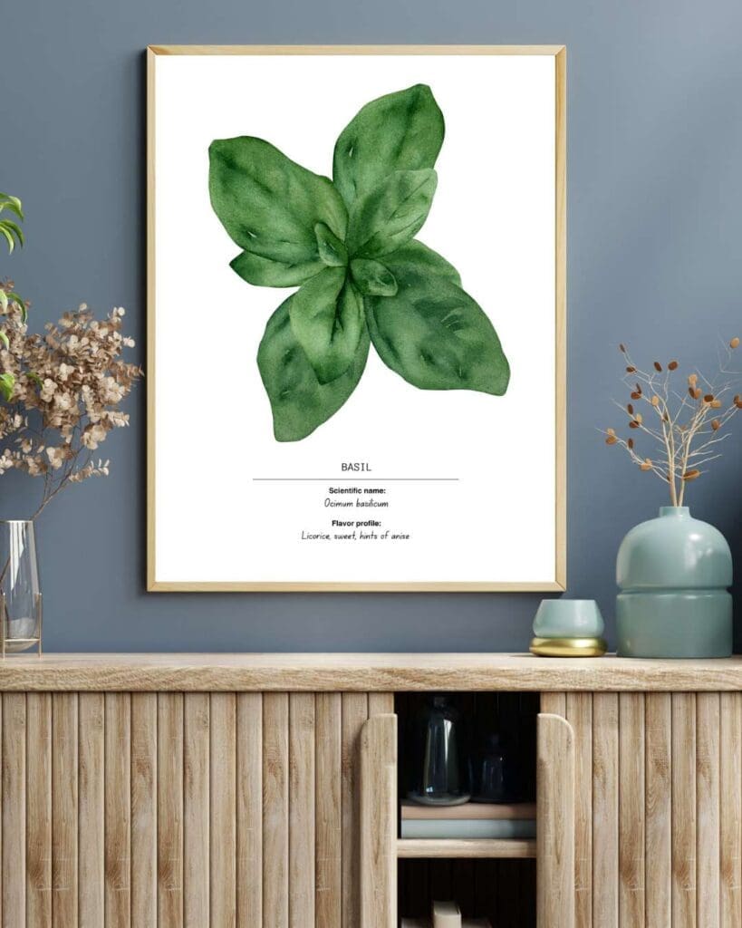 4. Basil's Kitchen Wall Print