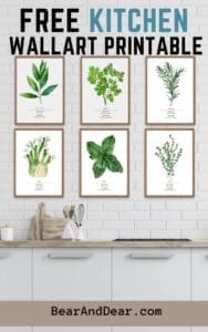 Free printable kitchen wall decor for dinning room