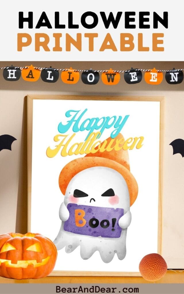 Free Printable Spooky Cute Halloween Wall Arts For Fall Spirit 7 Fashionable ghost halloween wallart