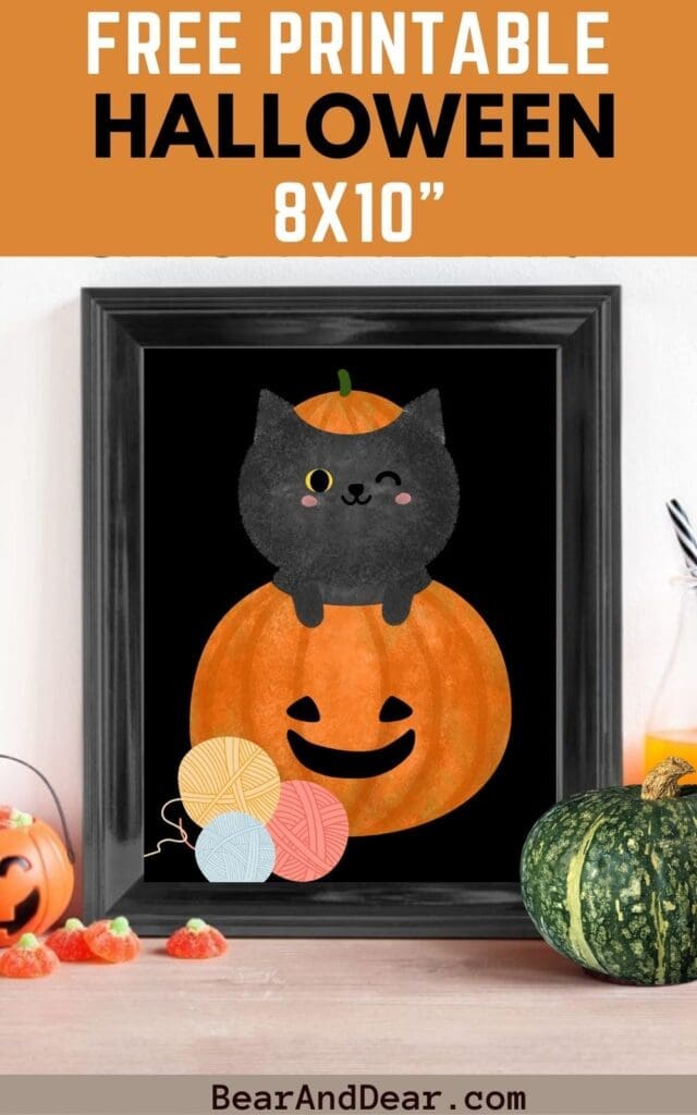 Free Printable Spooky Cute Halloween Wall Arts For Fall Spirit 15 Black Cat Holiday