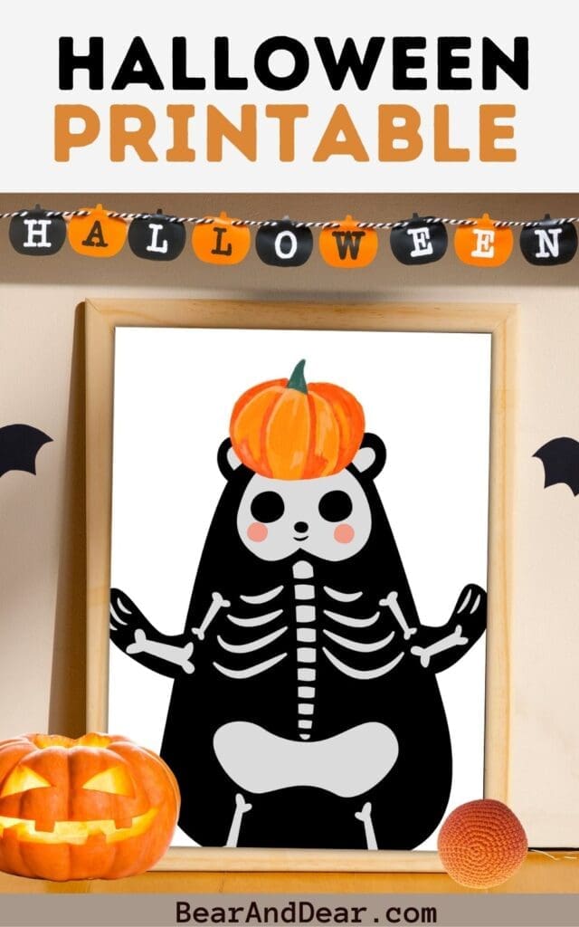 Free Printable Spooky Cute Halloween Wall Arts For Fall Spirit 9 Baer Skull halloween wallart