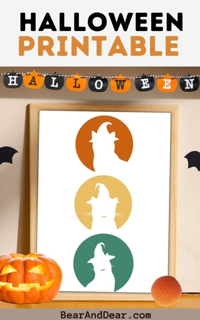 Free Printable Spooky Cute Halloween Wall Arts For Fall Spirit 11 Witchy Cat Shadows