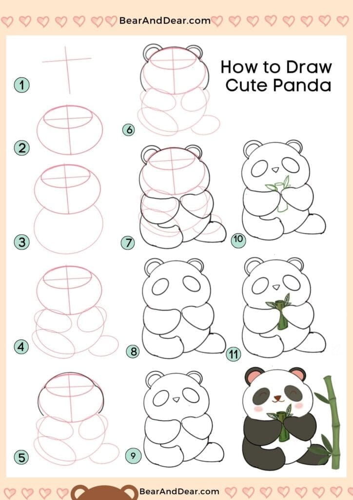 How To Draw Cute Panda: Step-by-Step Guide -Bear & Dear