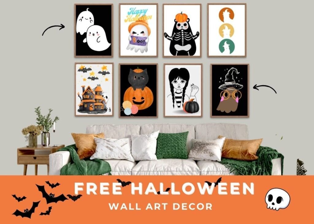 Free Printable Spooky Cute Halloween Wall Arts For Fall Spirit 2 spooky cute Halloween wall ArtS