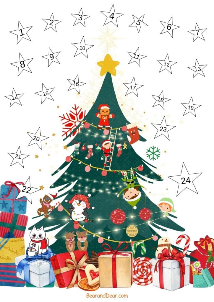 6 Coloring Stars Playful Mistole Decorators Christmas Countdown