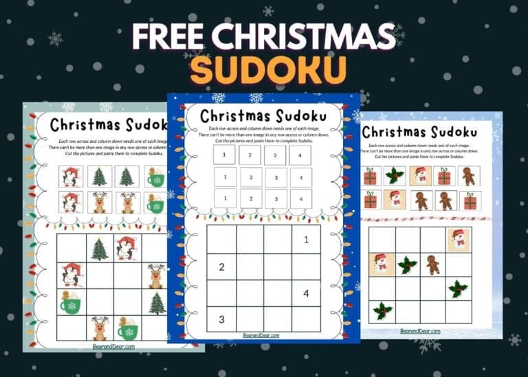 6 Free Christmas Sudoku for Kids and Adults