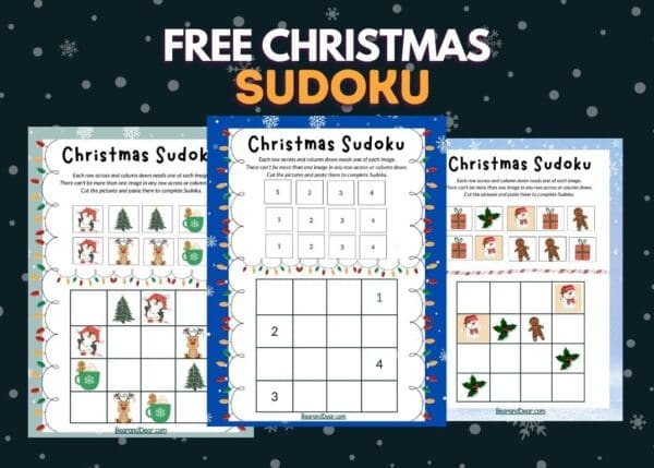 6 Free Christmas Sudoku For Kids And Adults- Bear & Dear