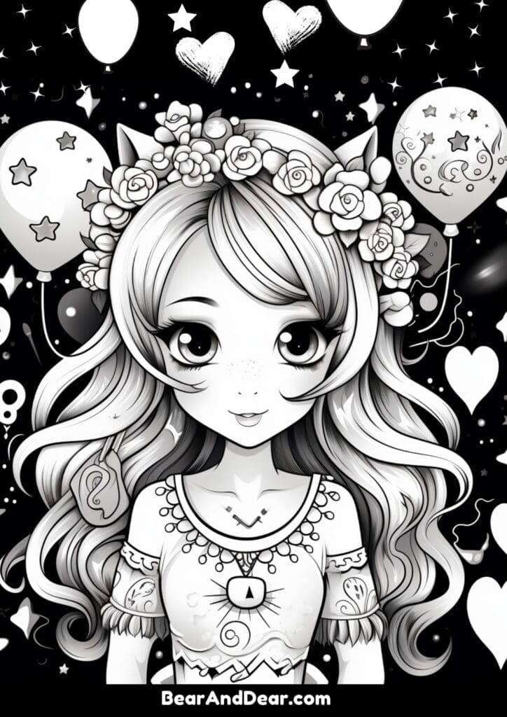 8. Love Princess-Genie World-Free Valentine's Day Coloring Pages