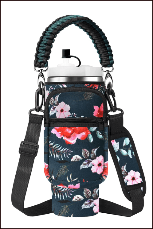 Water Bottle Carrier Bag with Paracord Handle for Stanley 40/30 oz 