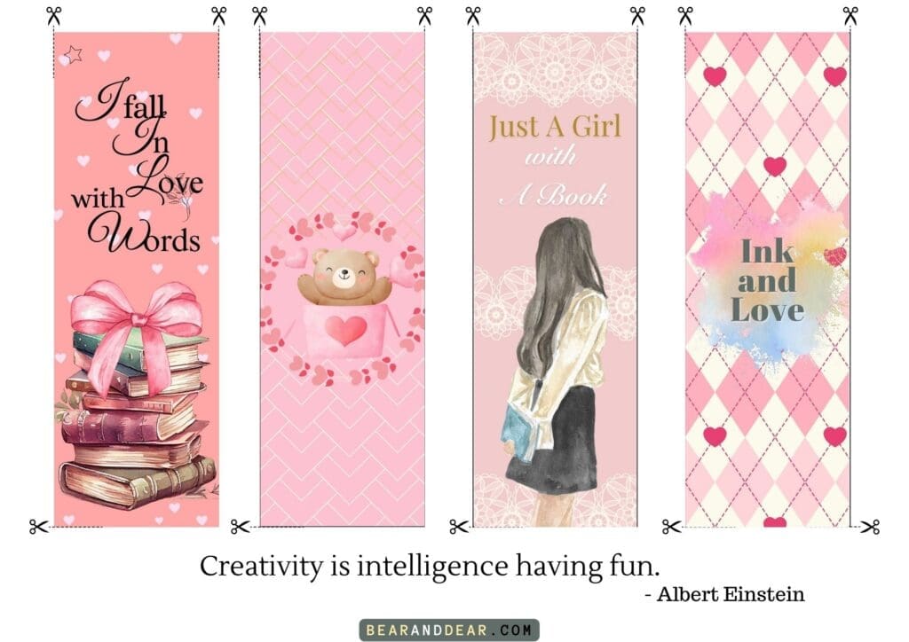 free Valentine's Bookmarks design 3