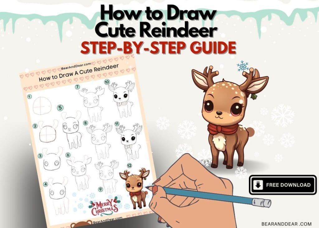 draw a cute reindeer-bearanddear