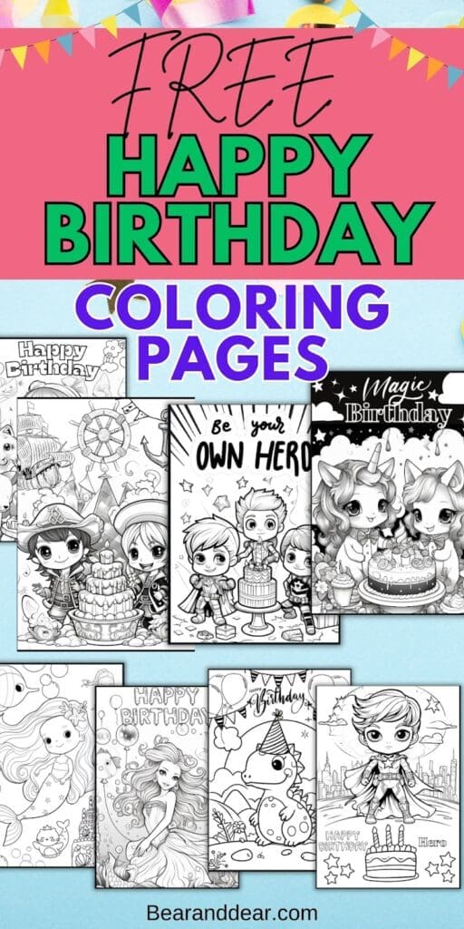 20 Free Happy Birthday Coloring Pages For Kids! Color To Celebration 3 Free Happy Birthday Coloring Pages For Kids! pin