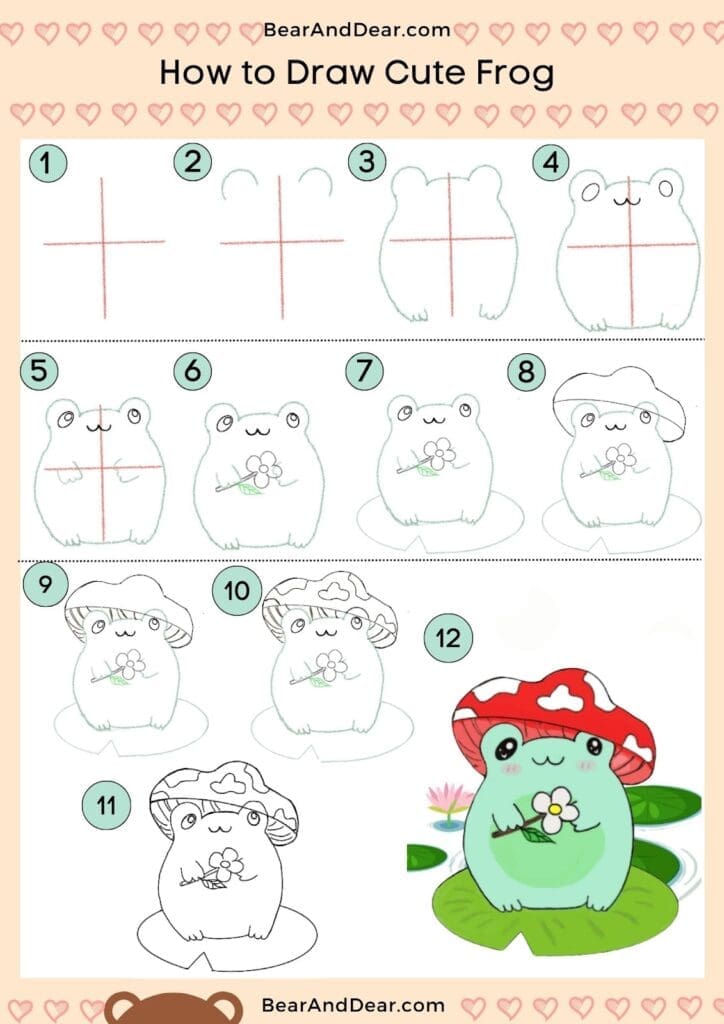 How To Draw A Cute Frog: Step-by-Step Guide - Bear & Dear