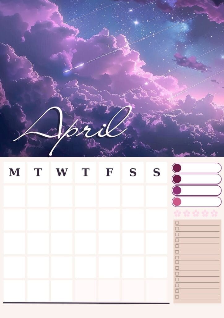 Free Anime Calendars-April- bearanddear