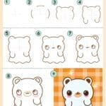 How to Draw Ghost-step by step bear and dear