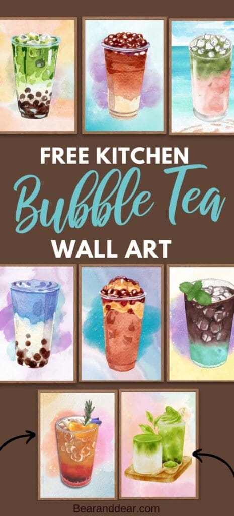 Free Boba Tea Wall Art -bear and dera