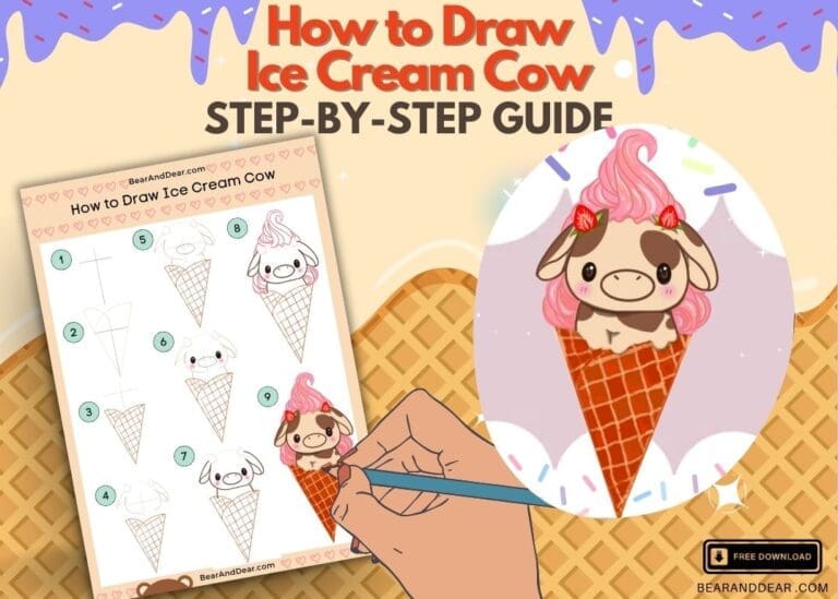 How to Draw Cute Cow Ice Cream: Step-by-step Guide
