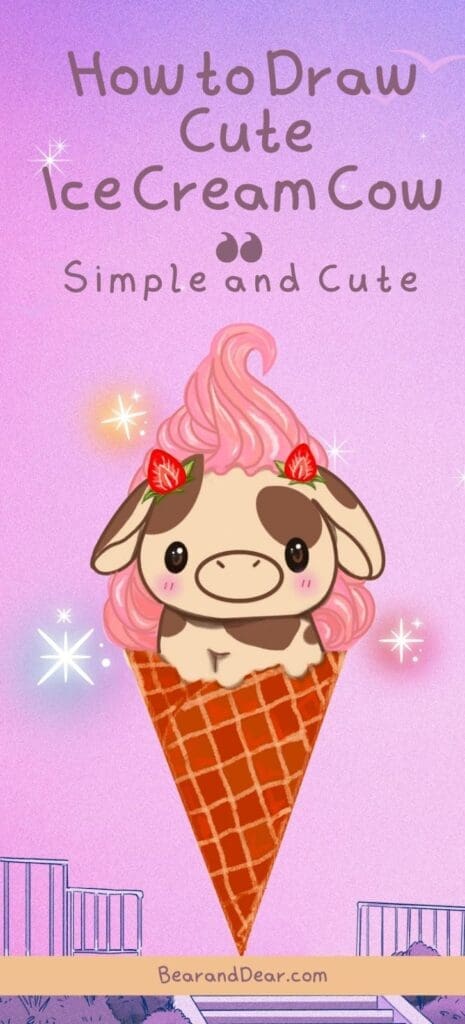 How to Draw Ice Cream Cow- bear and Dear