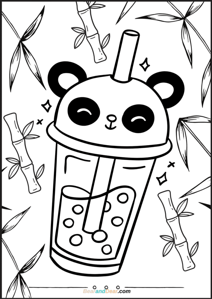 20 Free Super Cute Boba Tea Coloring Pages. - Bear & Dear