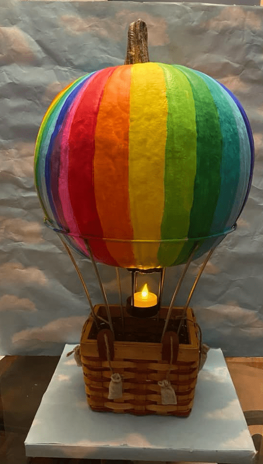 No-Carve Halloween! 30+ Easy Pumpkin Painting Ideas for All Ages 13 Air Ballon Pumpkin Painting Ideas