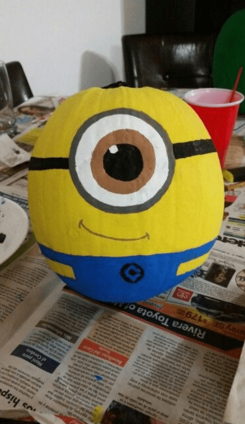 No-Carve Halloween! 30+ Easy Pumpkin Painting Ideas for All Ages 36 Minion pumpkin painting idea