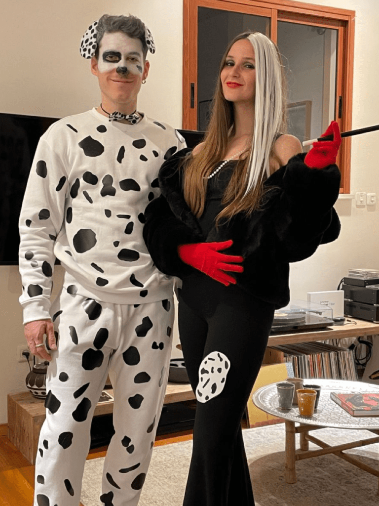 Cruella de vil and Dalmatian Couple Costume