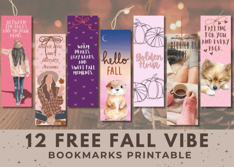 12 Cozy Free Fall Bookmarks Printable for Your Favorite Reads!