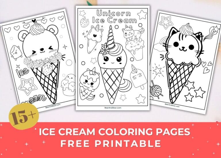 15 Free Super Cute Ice Cream Coloring Pages.