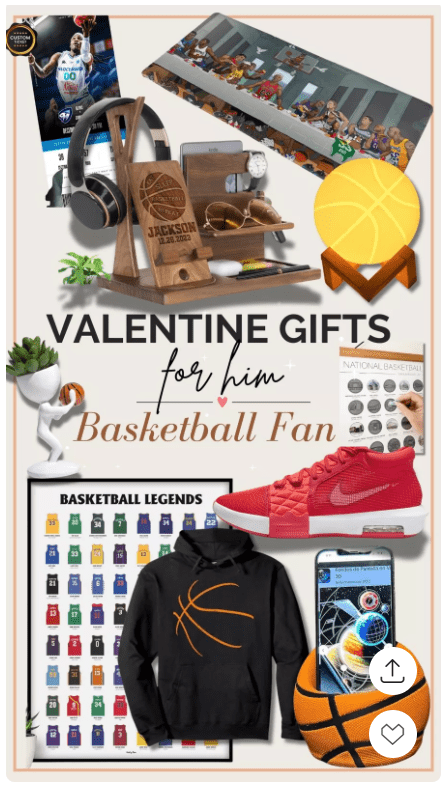 valentine gift for him basketball fan