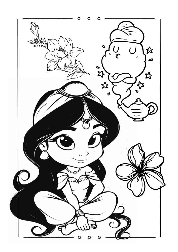 Baby Princess Jasmine coloring page