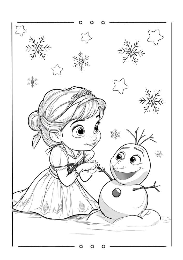 Baby princess Anna coloring sheet