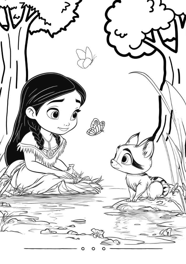 Baby princess Pocahontas coloring sheet