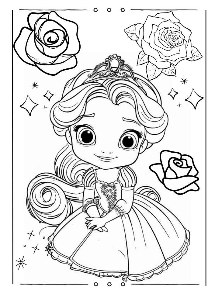Baby Belle princess coloring page