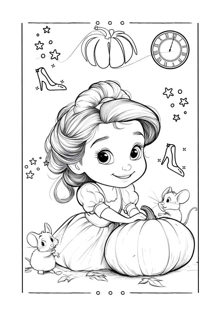 Cinderella princess coloring page