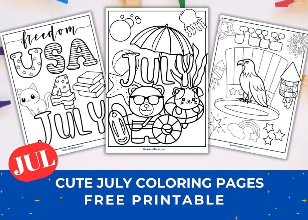 Cute Jul 4 Coloring pages