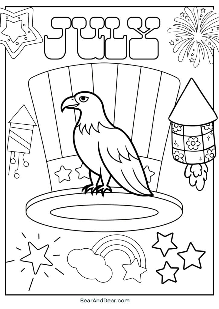 July Independence Day Coloring Sheet