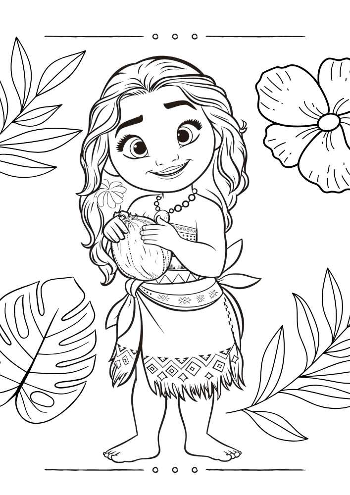 Moana princess coloring page